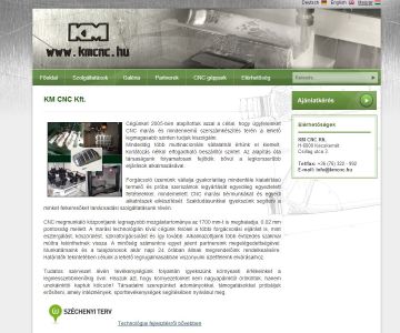 KMCNC Kft. Cégbemutató Weblapja 1. kép