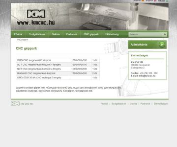 KMCNC Kft. Cégbemutató Weblapja 3. kép
