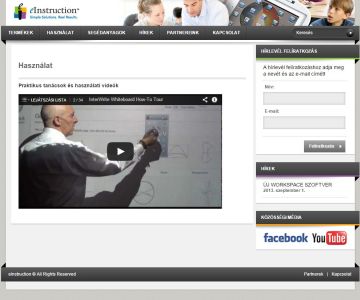 eInstruction weboldala 1. kép